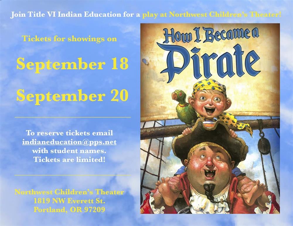 Northwest Children's Theater play September 18th and 20th